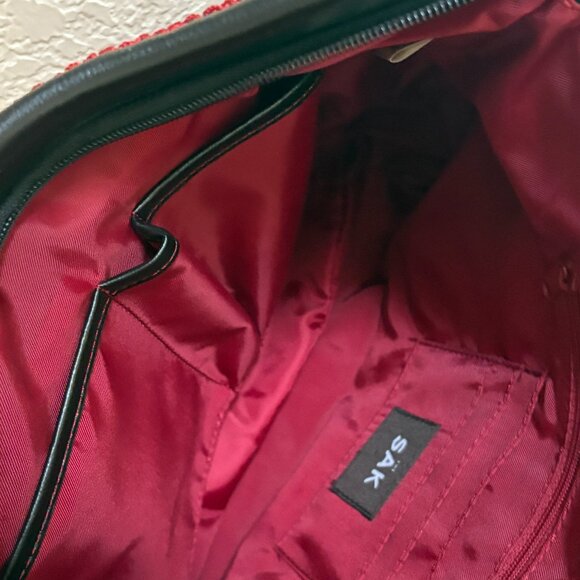 The Sak Red and Brown Crochet Shoulder Bag - Picture 7 of 15